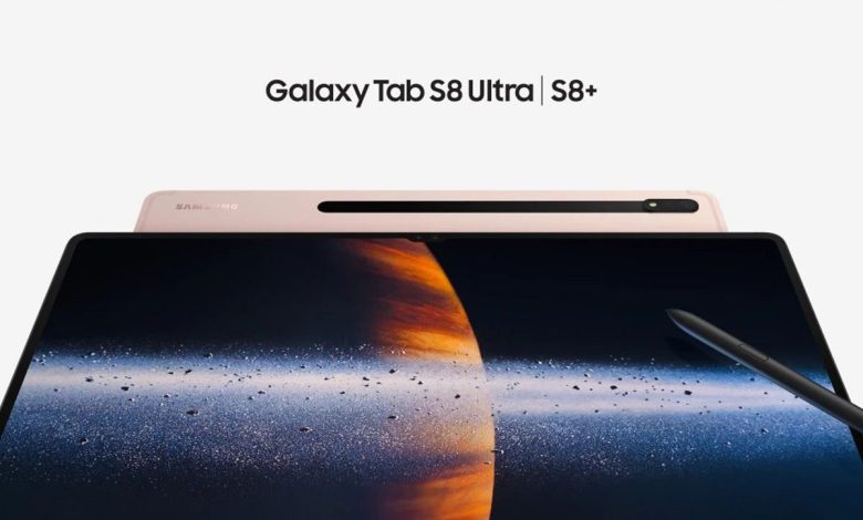 تصاویر تبلیغاتی سری گلکسی تب S8 لوازم جانبی و رنگ‌بندی آن‌ها را نشان می‌دهد