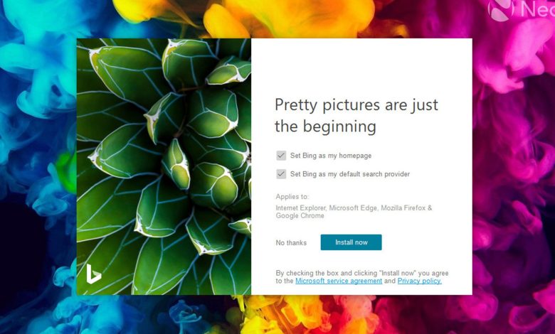 تبلیغ جدید Bing Wallpaper App در Edge به‌نمایش درمی‌آید