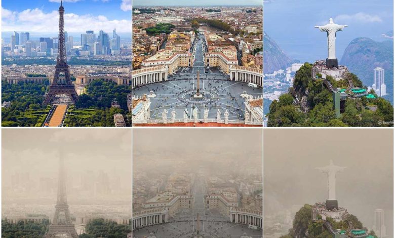 تخریب زیباترین مناظر شهری جهان بر اثر آلودگی هوا