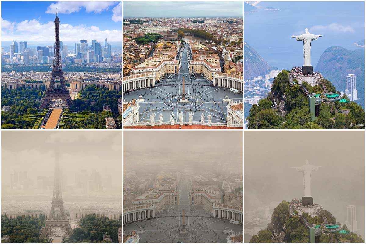 تخریب زیباترین مناظر شهری جهان بر اثر آلودگی هوا