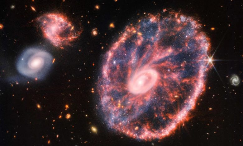 جدیدترین تصاویر تلسکوپ فضایی جیمز وب، کهکشان چرخ گاری را نشان می‌دهند