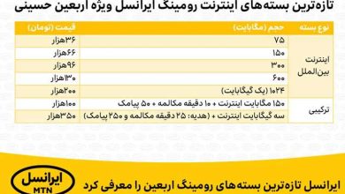 ایرانسل تازه‌ترین بسته‌های رومینگ اربعین را معرفی کرد