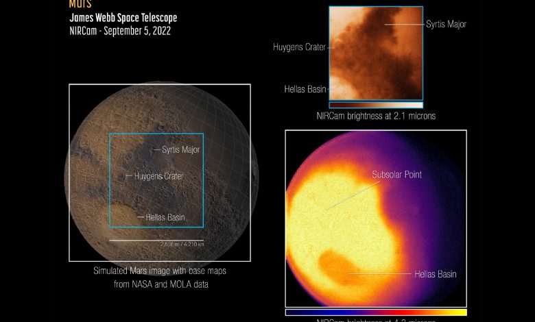 نمای تازه از مریخ: تلسکوپ جیمز وب تصویر سیاره سرخ را در نور فروسرخ ثبت کرد