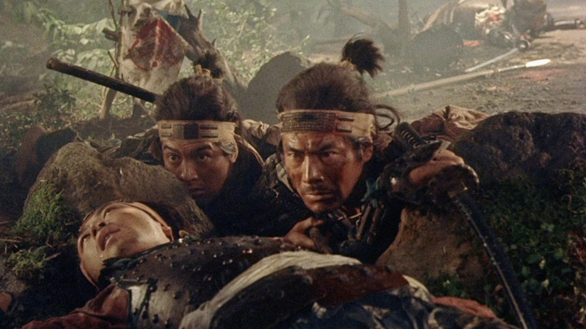 تاکزو در میدان جنگ در فیلم سامورایی اول