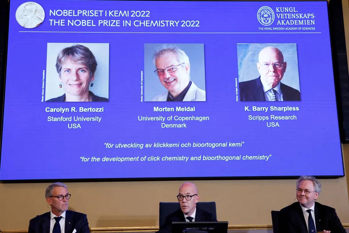 سه دانشمند «کلیک شیمی» برنده جایزه نوبل شیمی ۲۰۲۲ شدند