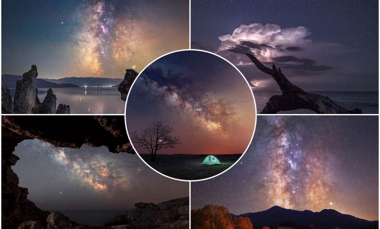 تصاویر آرامش‌بخش از آسمان شب و کهکشان راه شیری