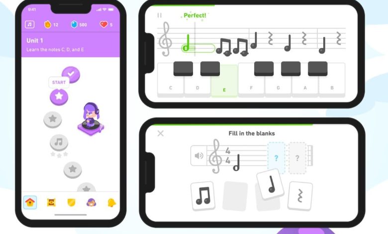 پلتفرم موسیقی Duolingo اصول نواختن آهنگ را با روش تعاملی به شما آموزش می‌دهد