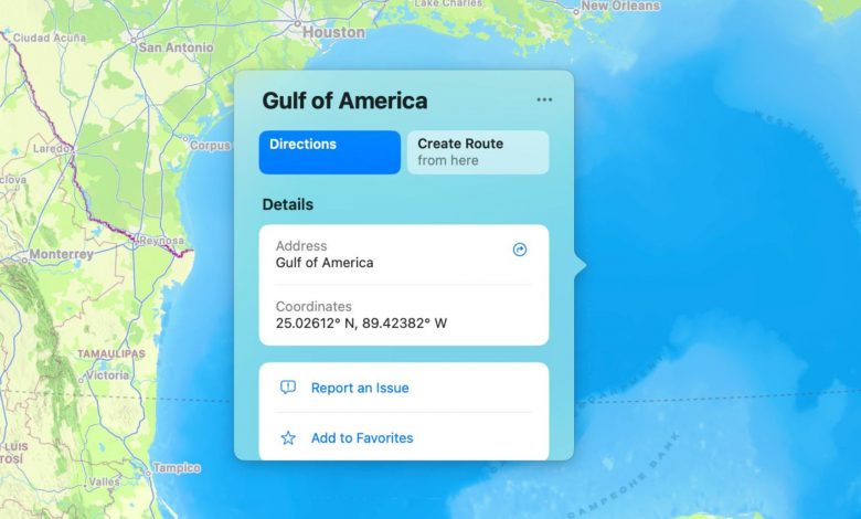 گوگل‌مپ و اپل‌مپ نام خلیج مکزیک را به «خلیج آمریکا» تغییر دادند