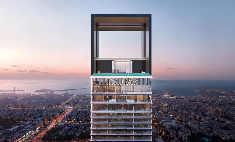 بلندترین استخر روباز جهان در برج جدید ترامپ در دبی