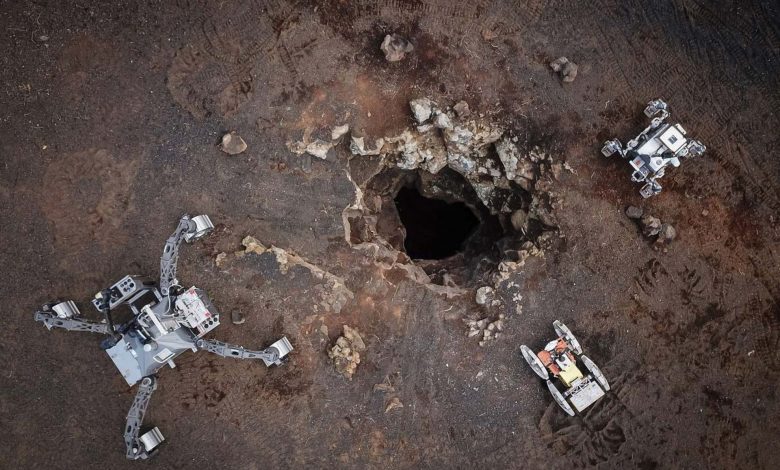 تماشا کنید: رباتهای کاوشگر برای ورود به تونلهای آتشفشانی با یکدیگر همکاری میکنند