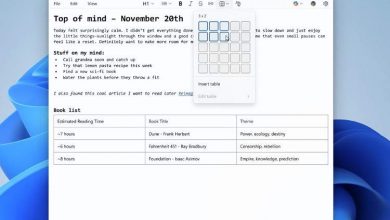 ویژگی جدید ویندوز ۱۱: درج جدول در Notepad ممکن شد