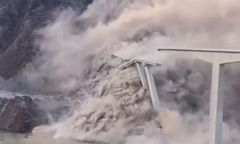 پل ۷۵۸ متری هونگچی چین فرو ریخت + ویدیو تکاندهنده