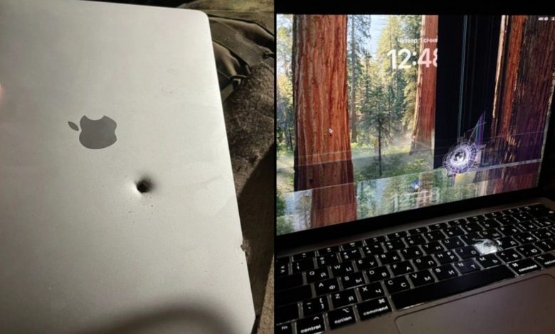 لپتاپ ضدگلوله؛ ترکش به مکبوک ایر خورد و جان یک سرباز را نجات داد