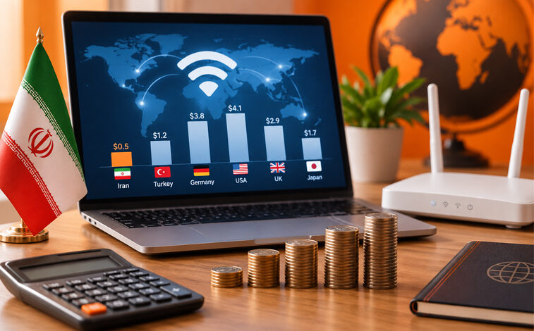 مقایسه هزینه اینترنت در ایران و کشورهای مختلف